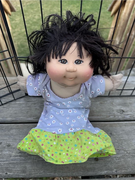 Cabbage Patch Kids Other - Cabbage Patch Kids Soft Body Doll Black Hair Purple Dress 2012 OAA Inc